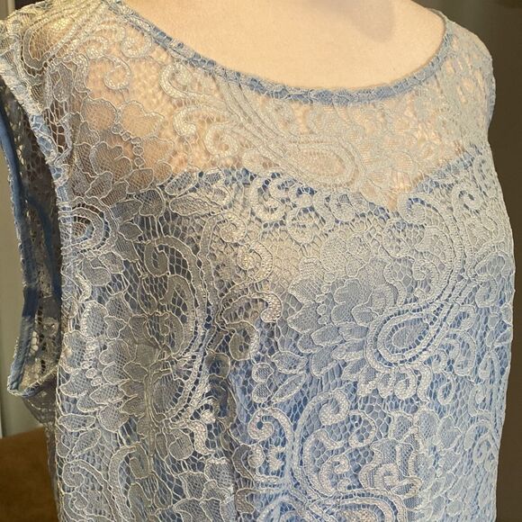 Women’s Blue Floral Lace High Low Cocktail Party Bridesmaid Dress Size XL NEW - Picture 3 of 12